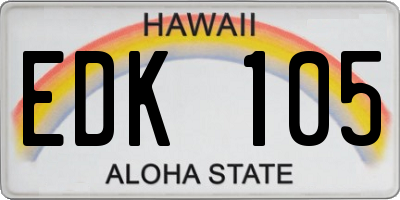 HI license plate EDK105