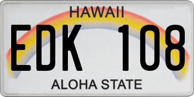 HI license plate EDK108