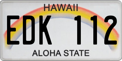 HI license plate EDK112