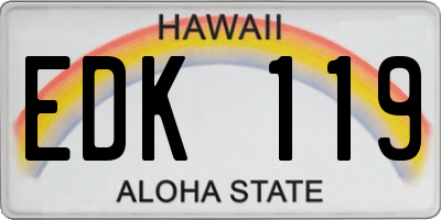 HI license plate EDK119