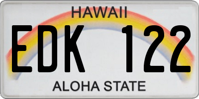 HI license plate EDK122