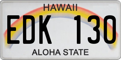 HI license plate EDK130