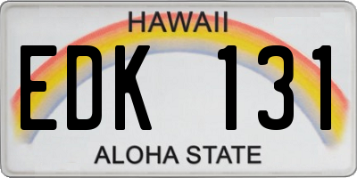 HI license plate EDK131