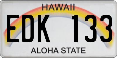 HI license plate EDK133