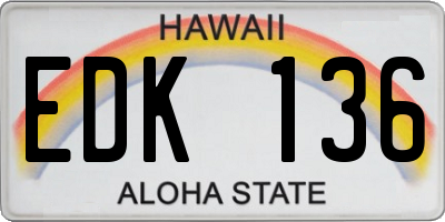 HI license plate EDK136