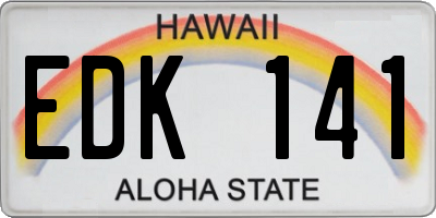 HI license plate EDK141