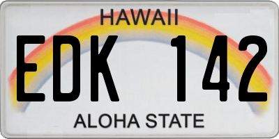 HI license plate EDK142
