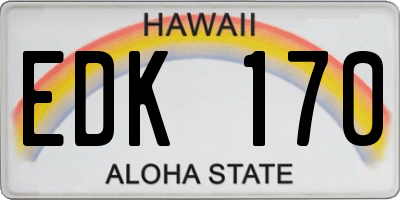 HI license plate EDK170