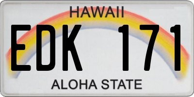 HI license plate EDK171