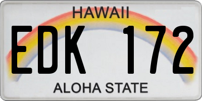 HI license plate EDK172