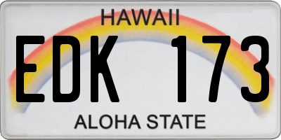 HI license plate EDK173