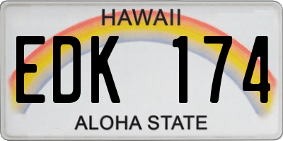 HI license plate EDK174