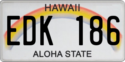 HI license plate EDK186