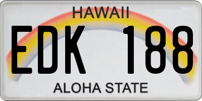 HI license plate EDK188