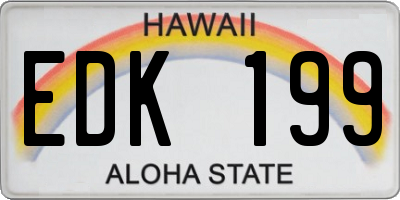 HI license plate EDK199