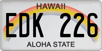 HI license plate EDK226
