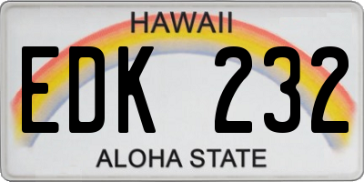 HI license plate EDK232