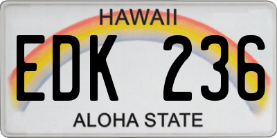 HI license plate EDK236