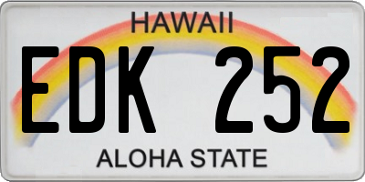 HI license plate EDK252