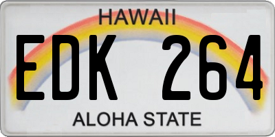 HI license plate EDK264