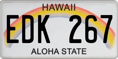 HI license plate EDK267