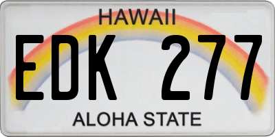 HI license plate EDK277
