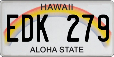 HI license plate EDK279