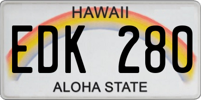 HI license plate EDK280