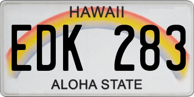 HI license plate EDK283