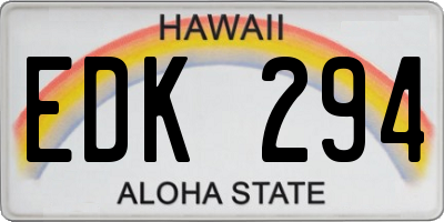 HI license plate EDK294
