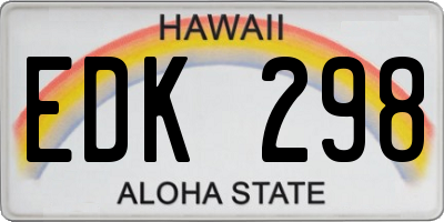 HI license plate EDK298