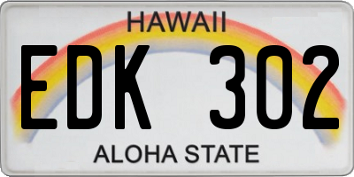 HI license plate EDK302