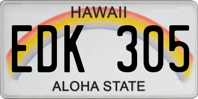 HI license plate EDK305