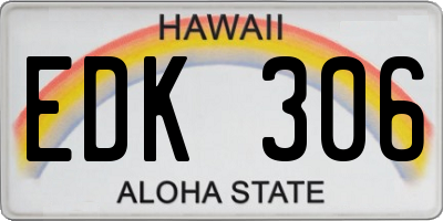 HI license plate EDK306