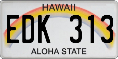 HI license plate EDK313