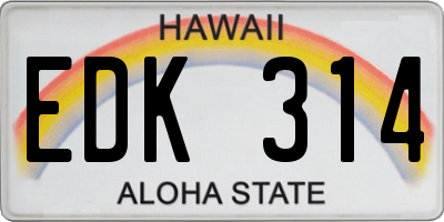 HI license plate EDK314