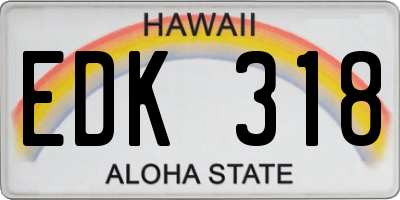 HI license plate EDK318