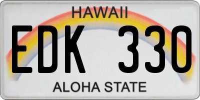 HI license plate EDK330
