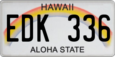 HI license plate EDK336