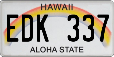 HI license plate EDK337
