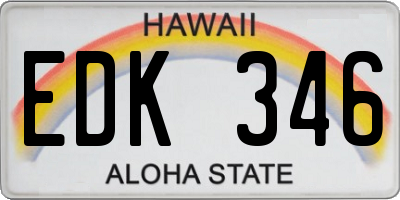 HI license plate EDK346