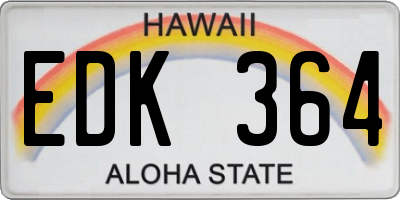 HI license plate EDK364