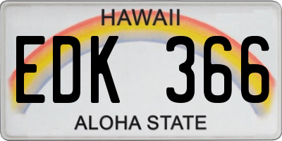 HI license plate EDK366