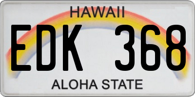 HI license plate EDK368