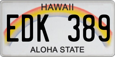 HI license plate EDK389
