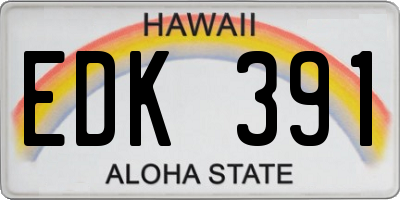 HI license plate EDK391