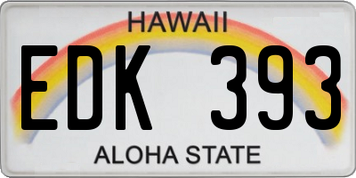HI license plate EDK393