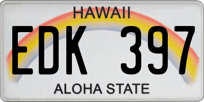HI license plate EDK397