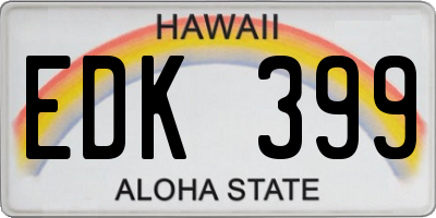 HI license plate EDK399
