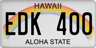 HI license plate EDK400